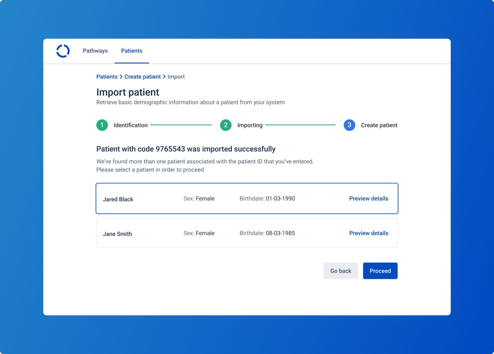Importing a patient into Awell Care