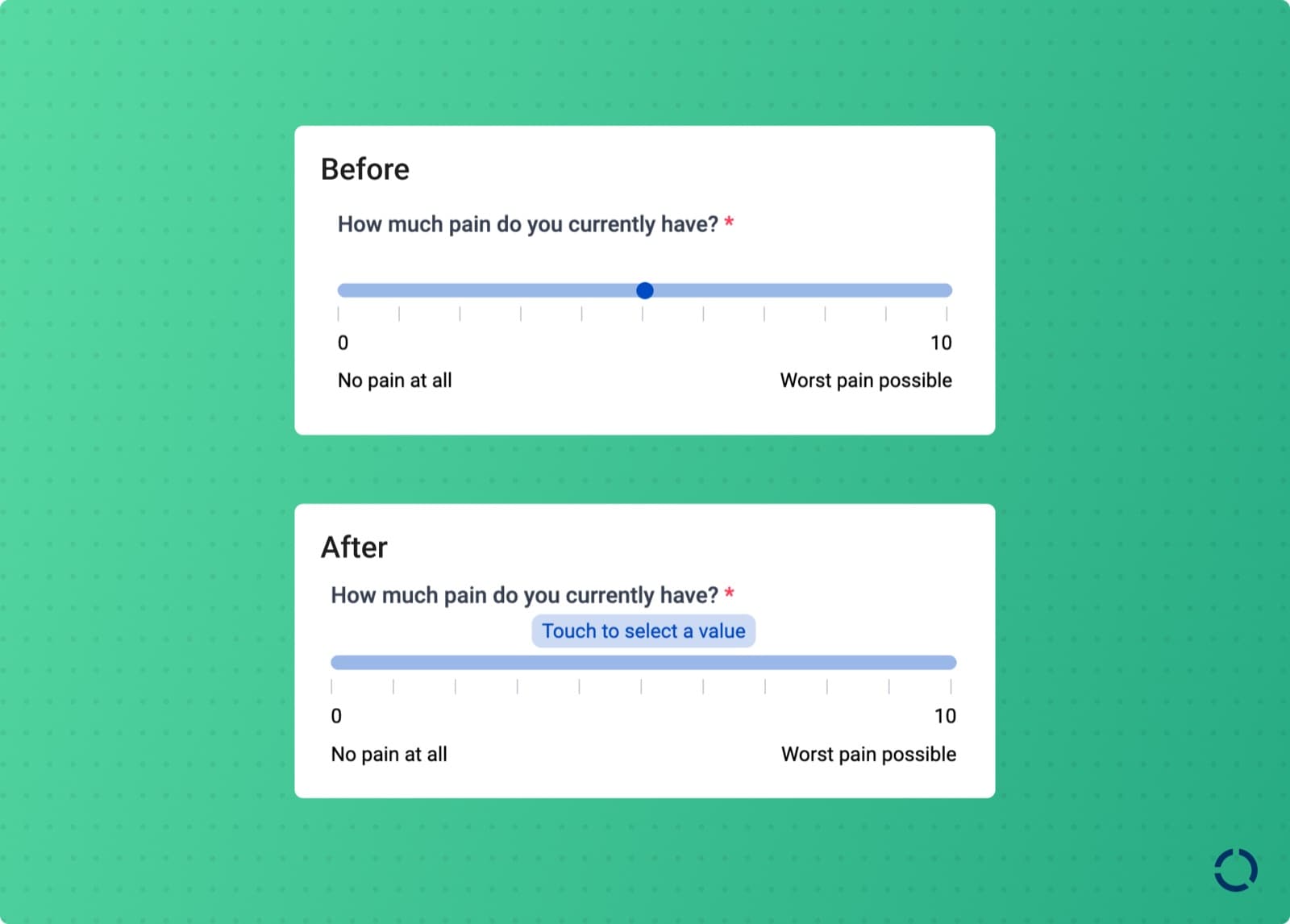The updated slider question