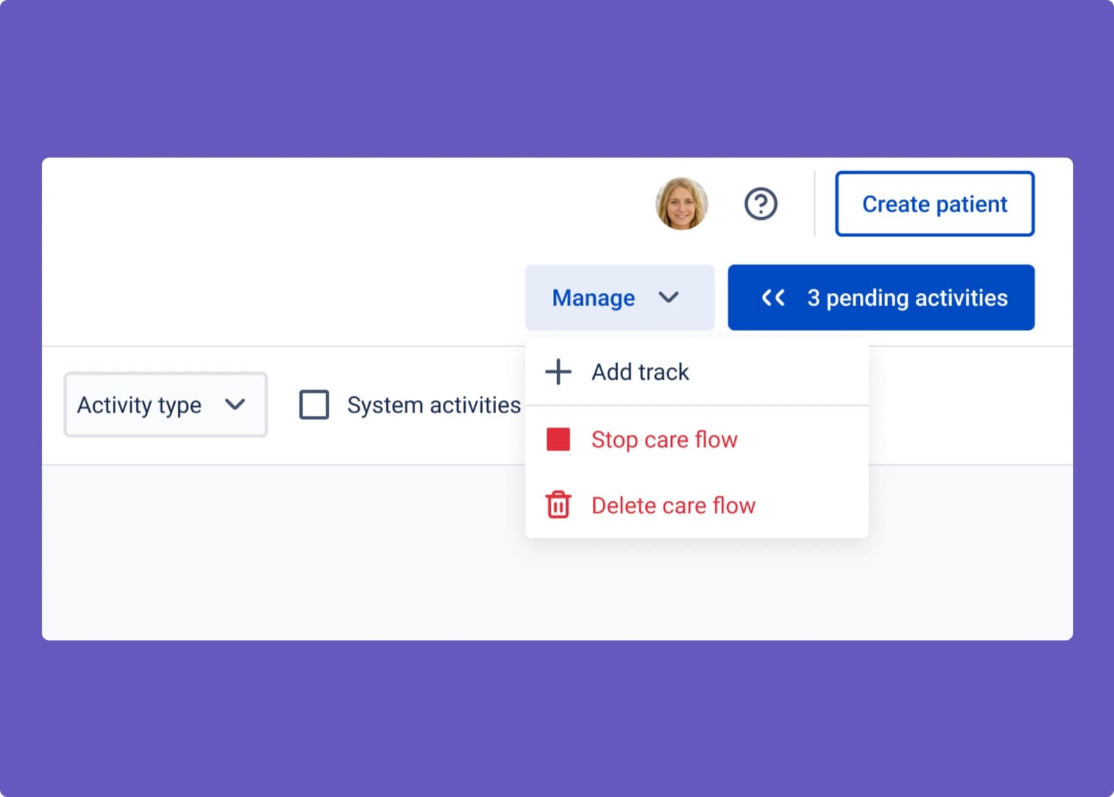 Stopping a care flow from a patient profile in Awell Care