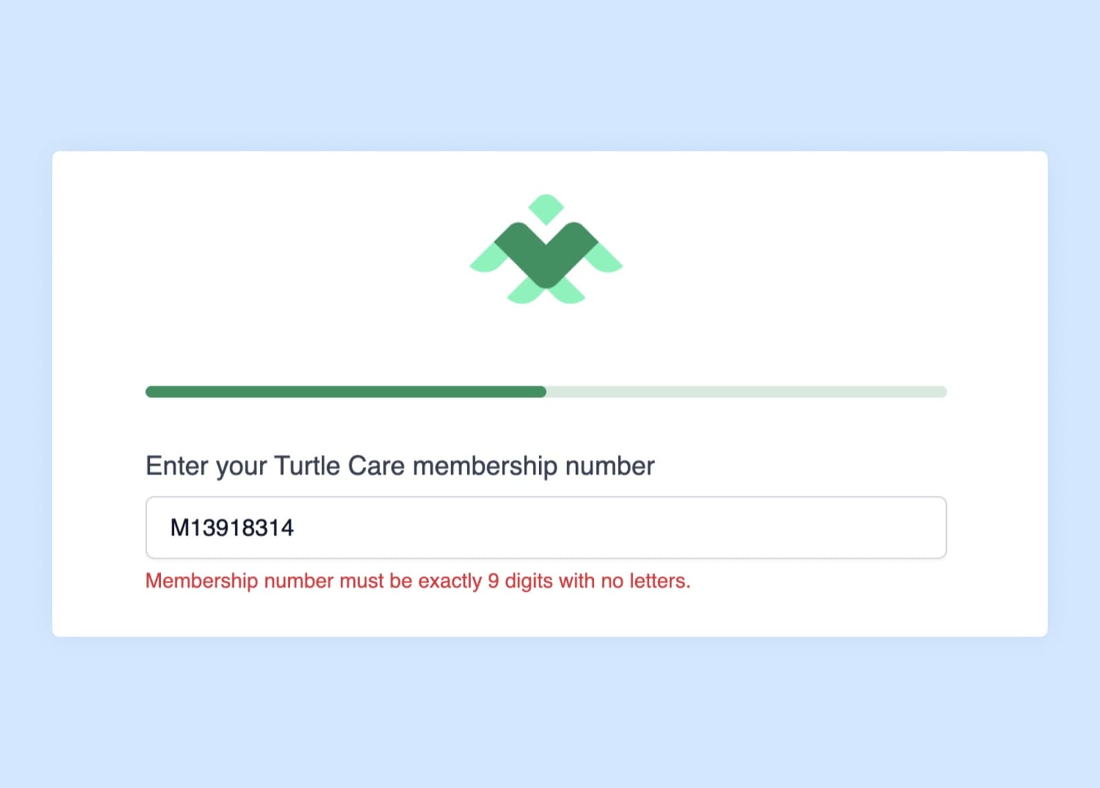 Validation options on a short text question in the form builder